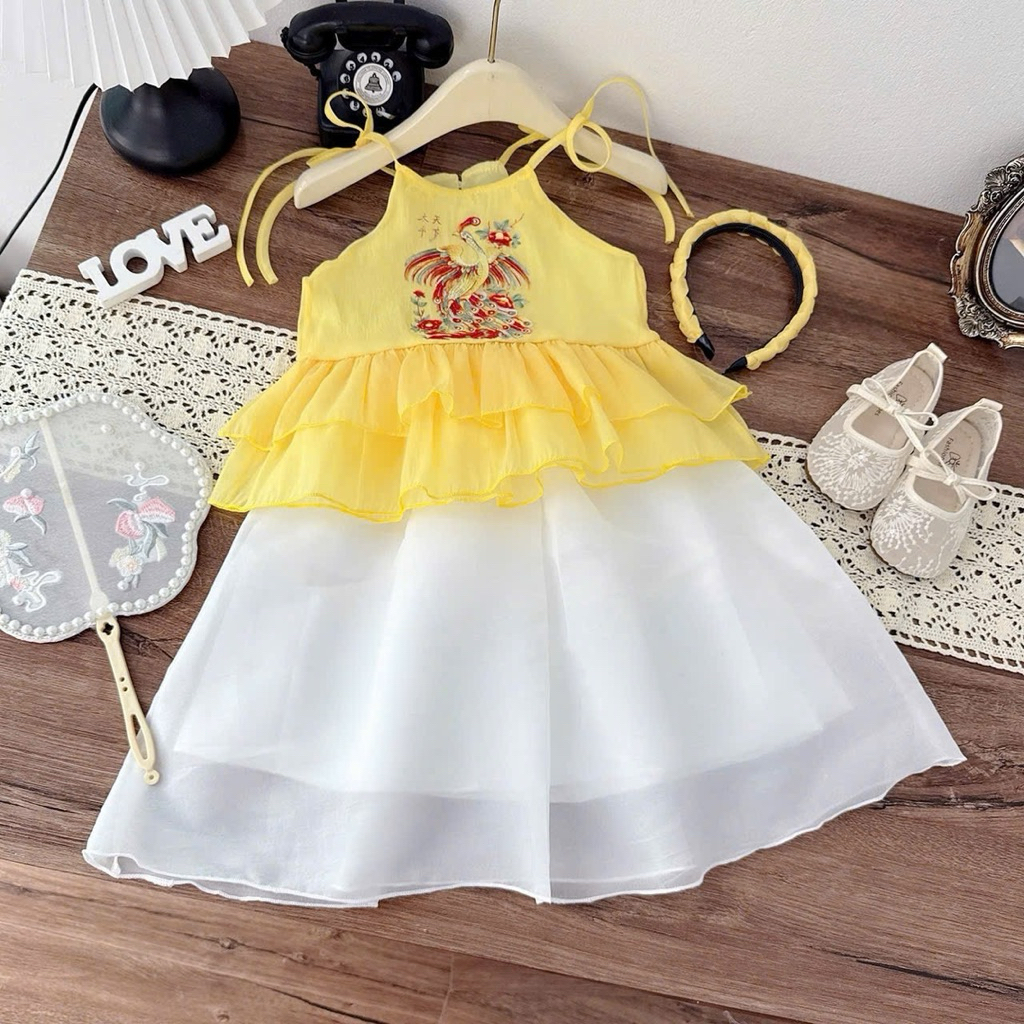 [TẶNG BỜM] [XẢ] Sét áo hai dây kèm váy cho bé gái 10-30kg
