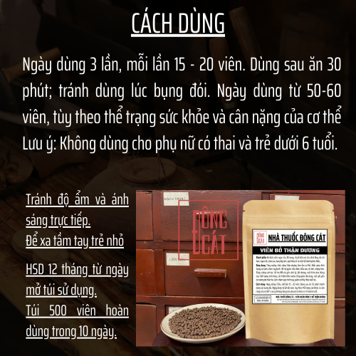 Thảo mộc thiên nhiên - Đông y gia truyền Đông Cát - Hoàn tán bothanduong - Túi 500 hoàn