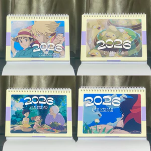 Lịch Ghibli 2026 Để Bàn Đế Chữ A hoặc Đế Gỗ Có Lịch Âm Kiêm Poster có cán màng