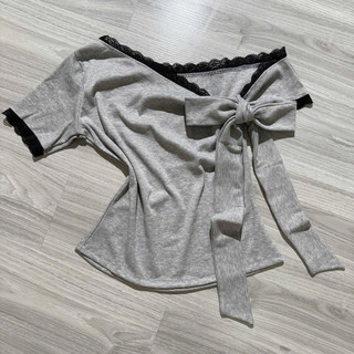 Áo thun nữ tay ngắn trễ vai viền ren co giãn kèm dây buộc freesize dưới 55kg 3 màu VANISA CT136