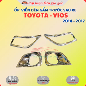 Ốp viền đèn gầm trước, sau xe Toyota Vios đời 2014-2017 mạ crom cao cấp