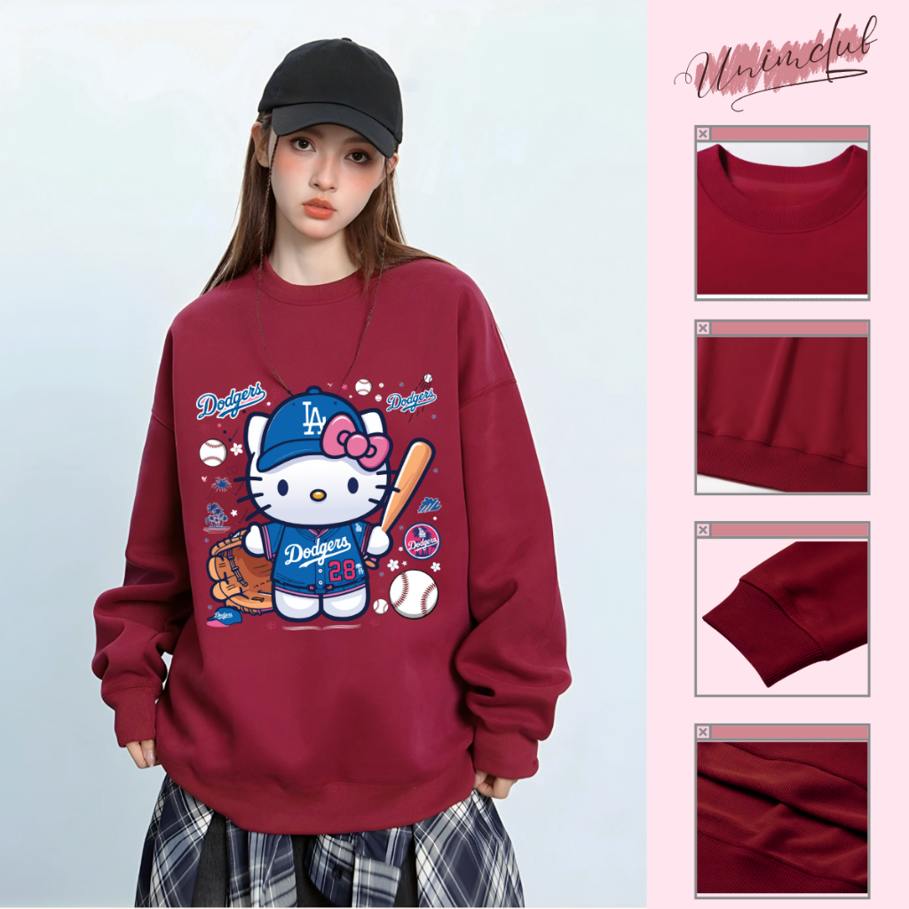 Áo Nỉ Dài Tay Hello Kitty Chất Liệu Nỉ Chân Cua Cao Cấp CVC 350gsm Mềm Mịn Giữ Ấm