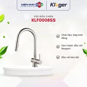 Vòi rửa chén Kluger KLF0008SS Inox 304 Cao Cấp Nóng Lạnh Xoay 360° Chống Gỉ