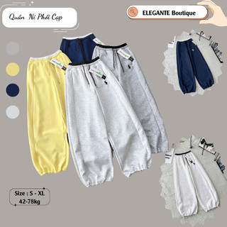 Quần Nỉ Thêu Ngựa ELEGANTE Siêu Dày Dặn, Phối Cạp Và Dây Rút Siêu Hot Mã 80 6387