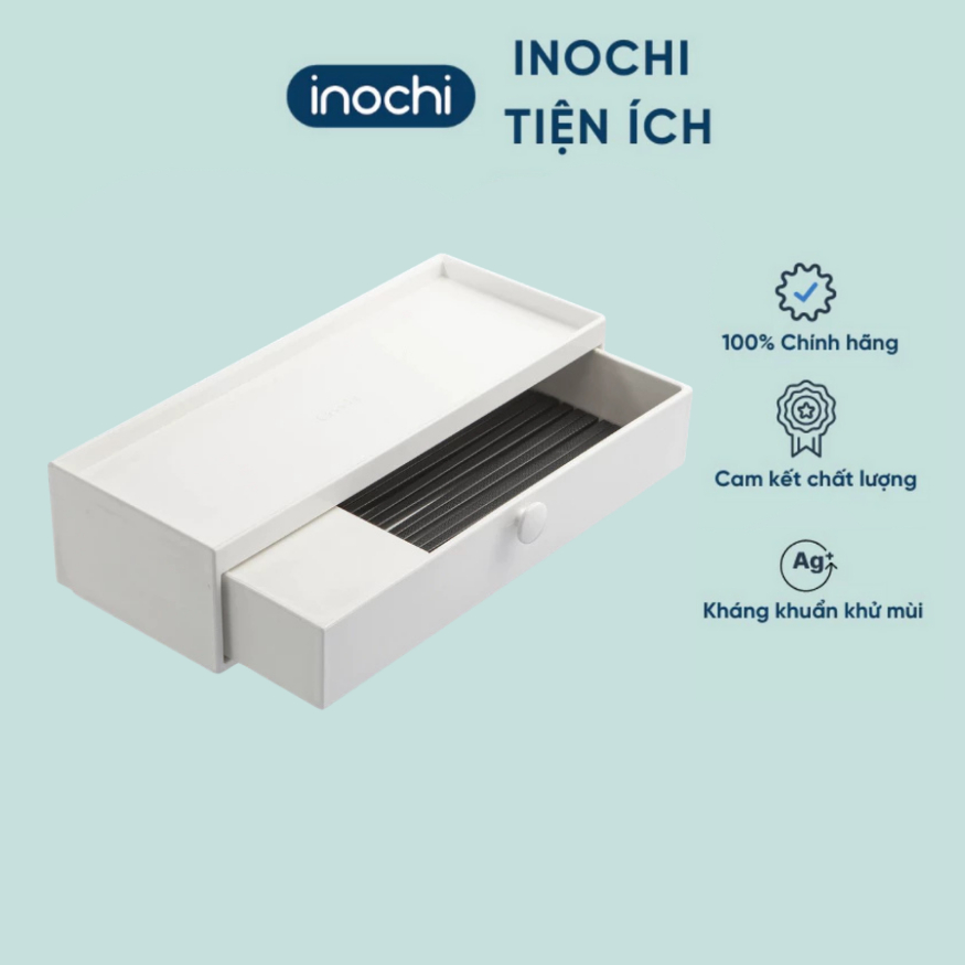 Hộp đựng đũa dạng nằm chống ẩm mốc màu trắng Yoko - INOCHI