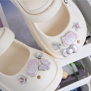 Dép mary jane nữ ,dép sục Mita đế cao 5cm Sticker mèo nơ bạc XIXITIAO quai hậu dễ thương CS-169