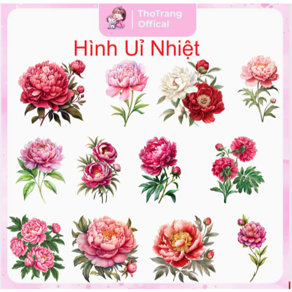 [HỎA TỐC] Hình hoa ủi áo--FLOWER -Miếng vá áo