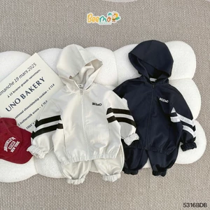Bộ gió thể thao unisex cho bé, bộ gió thu đông (1 lớp, không lót) phong cách Hàn Quốc Beemo 5316BDB