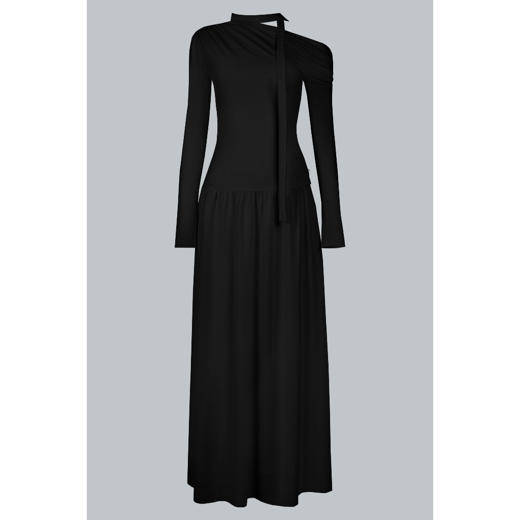 Đầm Len Dài Nhún Vai Cutout 1F09.2508W. Đầm Ôm Dáng Dài, Đầm Dự Tiệc, Đầm Len Nữ Cao Cấp Thanh Lịch Thiết Kế Bởi JM