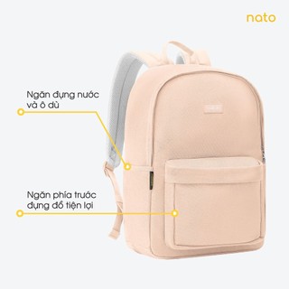 balo đi học vải canvas Natoli nam nữ cao cấp đơn giản nhiều ngăn chống nước Balo Basic Backpack B2