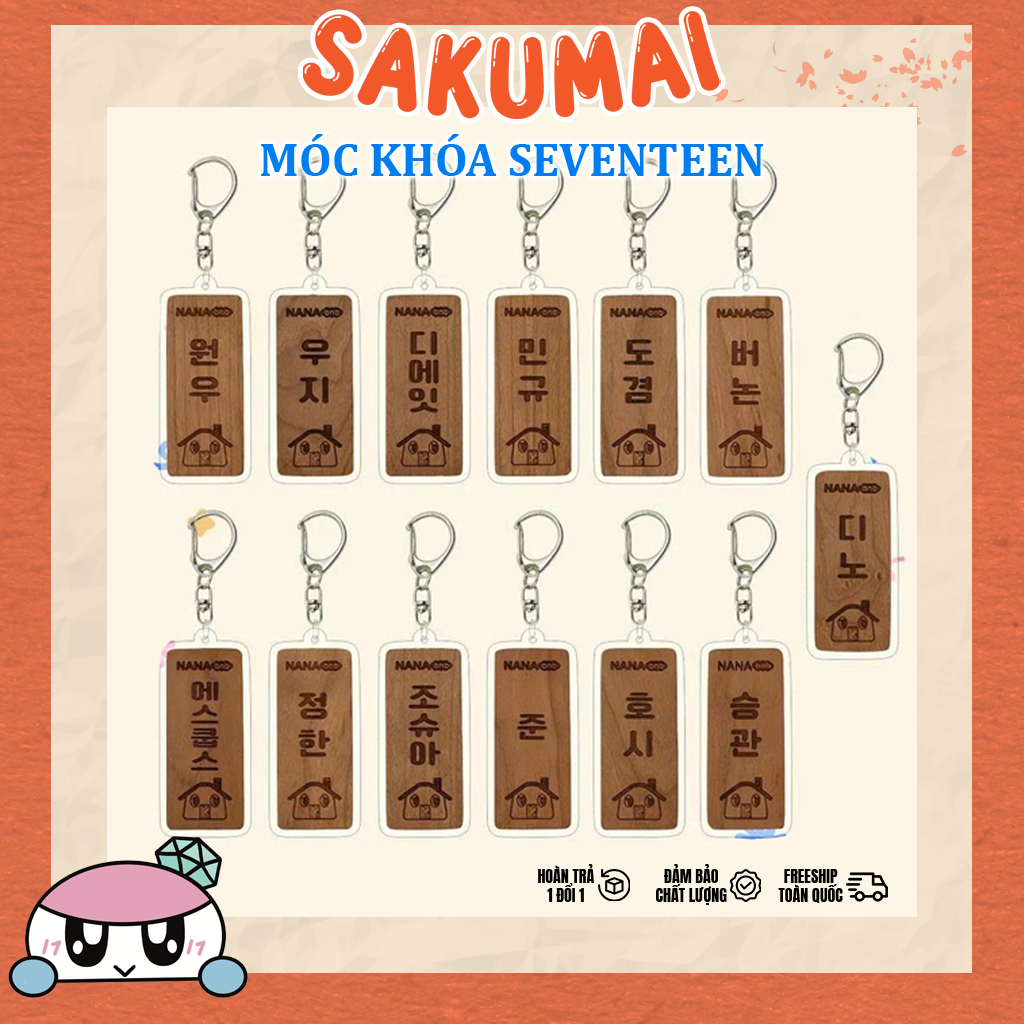 Móc Khoá Seventeen, Móc Khoá In Theo Yêu Cầu Chất Liệu Acrylic Dùng Làm Quà Tặng Trang Trí Túi Xách Phụ Kiện - SakuMai
