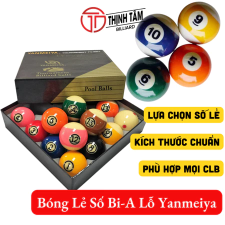 [THỊNH TÂM] Lẻ Bóng Bida Lỗ Black Mắt Gà Dyna, Bóng Lẻ Aramith Bi-A Pool YanMeiYa cho CLB TTBD