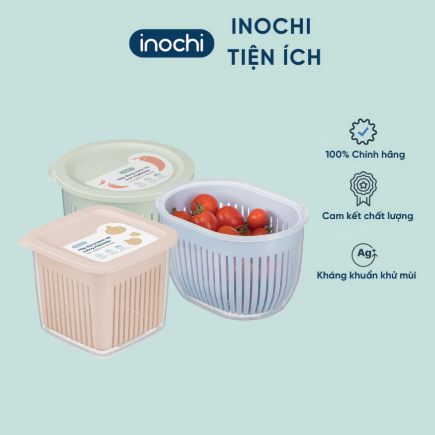 Hộp đựng hành, tỏi, ớt Hokkaido - INOCHI đa dạng màu sắc, hình tròn,vuông và oval