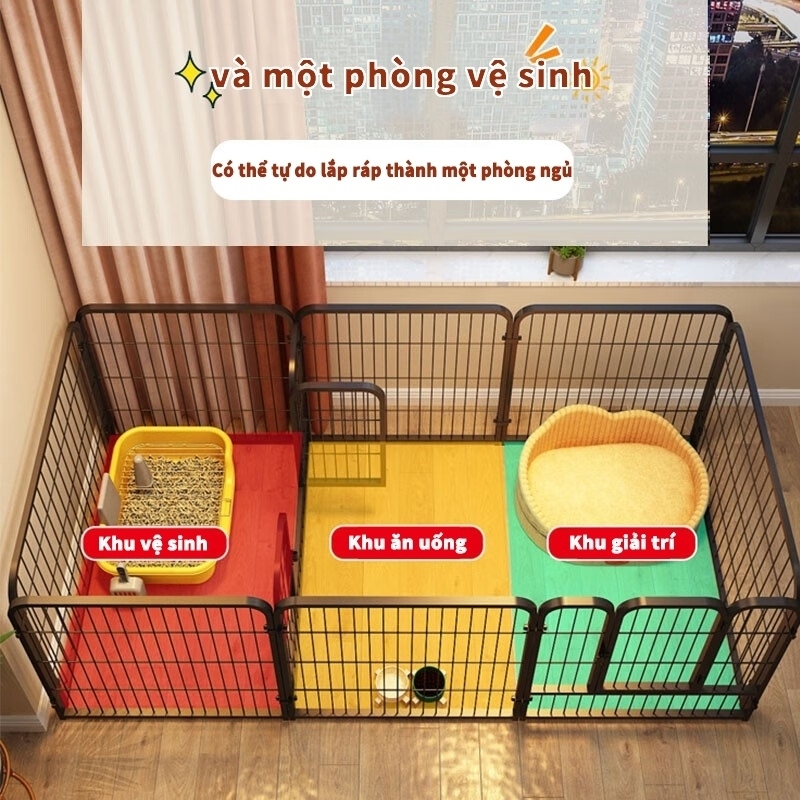 🐶Chuồng Chó Hàng Rào Bộ Quây Chó 6/7/9 Tấm Phù Hợp Mọi Giống Chó Có Thể Lắp Ráp Tự Do Chống gỉ