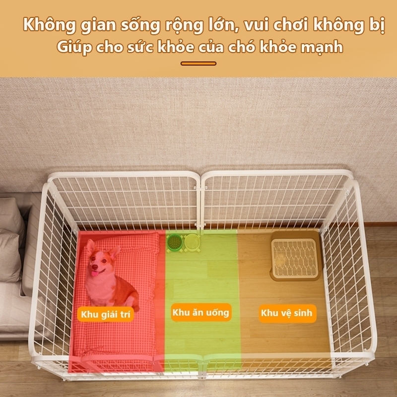 🐶Chuồng Chó Hàng Rào Bộ Quây Chó 6/7/9 Tấm Phù Hợp Mọi Giống Chó Có Thể Lắp Ráp Tự Do Chống gỉ