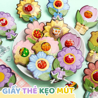 Thẻ giấy cài kẹo mút xinh xắn – Giấy trang trí kẹo mút hình bông hoa tiệc sinh nhật cho bé