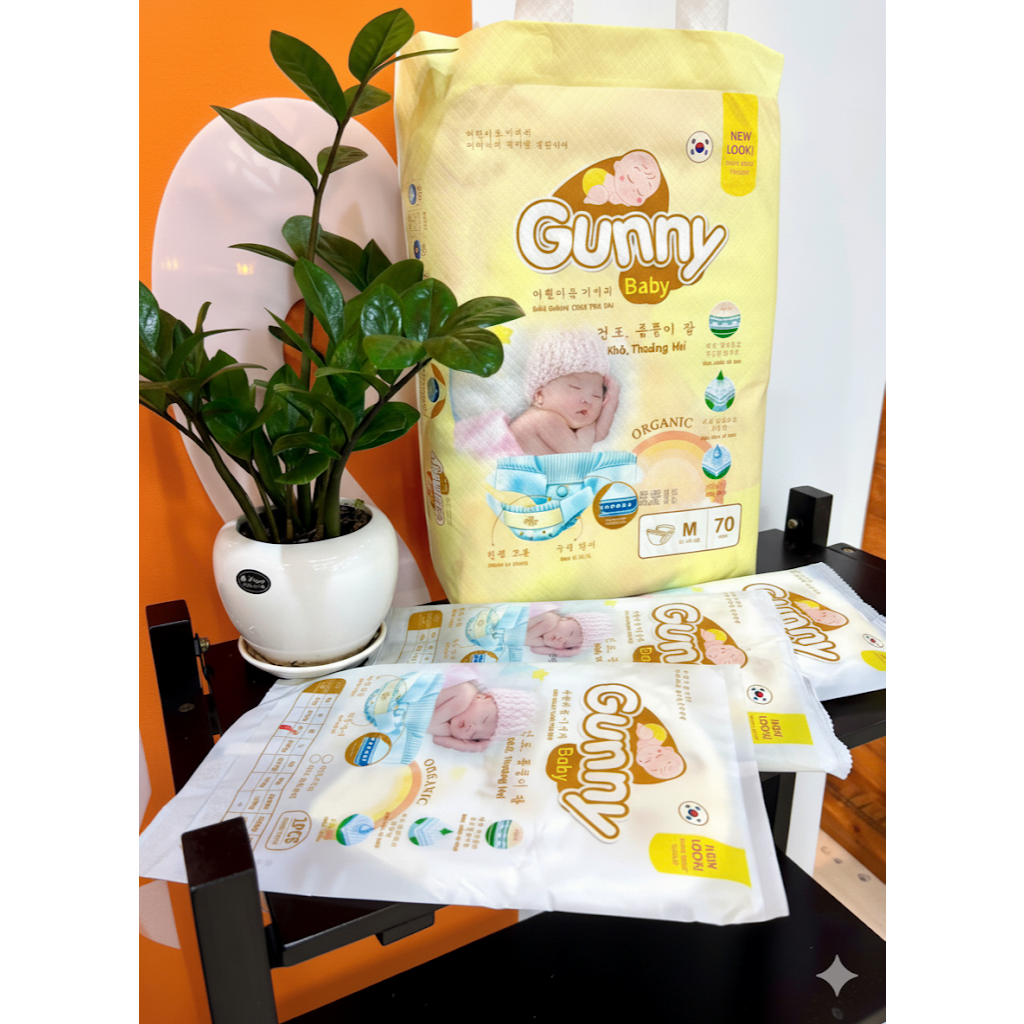 ( 5 gói dùng thử) Tã Bỉm GUNNY Công Nghệ Hàn Quốc Dán/Quần Đủ Size Mỏng Mát, an toàn cho em bé