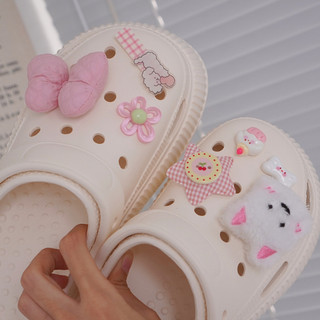 Dép nữ, dép sục Mita đế cao 5cm kèm charm Cún hồng/Cún xanh kiểu sandal quai hậu dễ thương CS-183