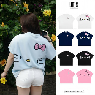 Áo Thun Big Boxy UMEESAIGON Form Rộng Tay Ngắn Cotton Cổ Tròn Nam Nữ " MÈO HELLO KITTY "