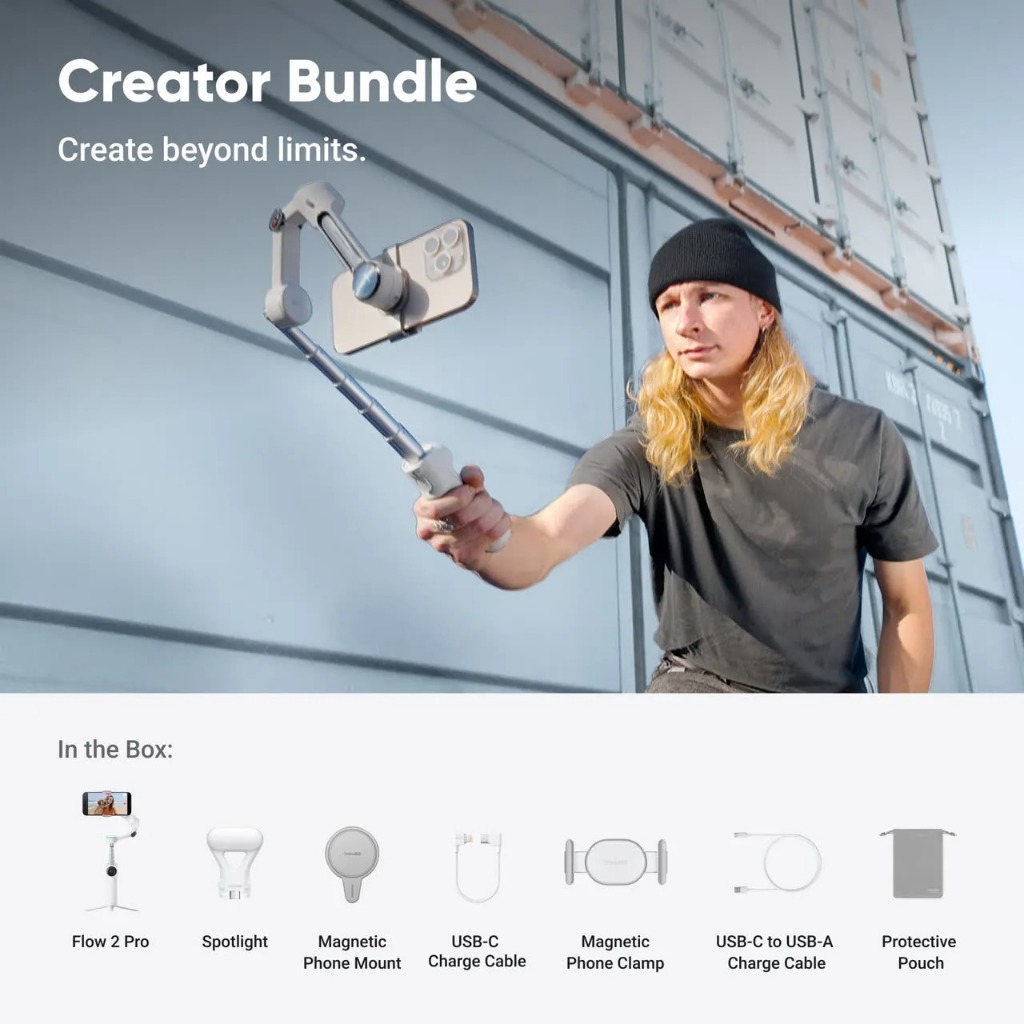 Gimbal Chống Rung Điện Thoại Insta360 Flow 2 Pro Creator Bundle Chính Hãng BH 12 Tháng | BigBuy360 - bigbuy360.vn