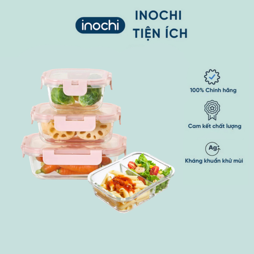 [MỚI VỀ] Hộp thuỷ tinh Nikko Pure INOCHI siêu xinh dạng chữ nhật và vuông tiện dụng