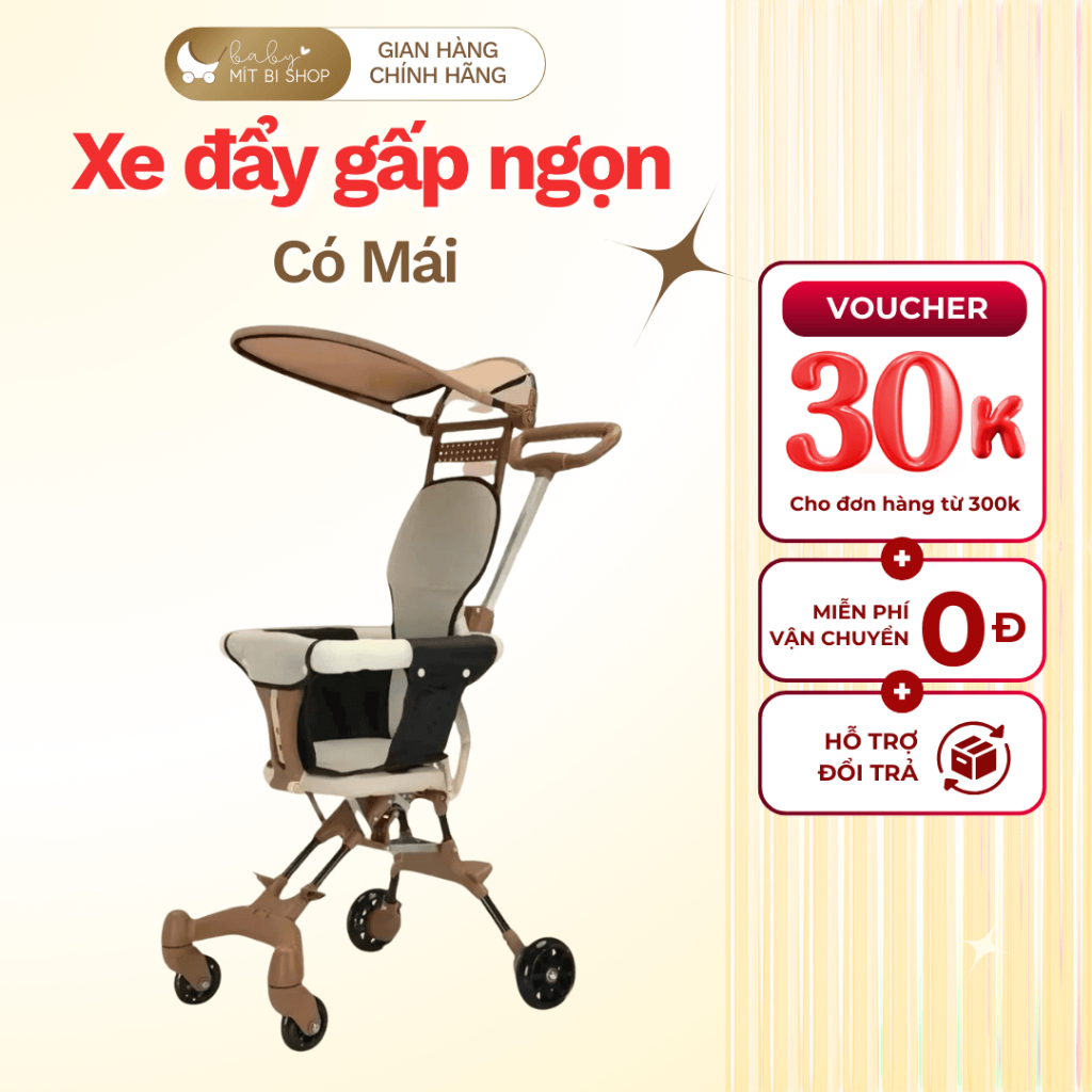 Xe đẩy gấp gọn có mái tiện lợi cho bé MÍT BI SHOP | Shopee Việt Nam