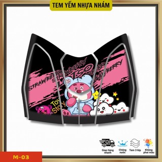 Tem yếm nhựa nhám xe Lead 2017-2024 trang trí yếm xe với decal 3 lớp bền màu - Bộ 2