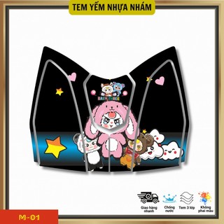 Tem yếm nhựa nhám xe Lead 2017-2024 trang trí yếm xe với decal 3 lớp bền màu - Bộ 2