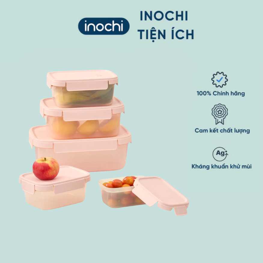 [MỚI VỀ] Hộp thực phẩm nắp gài Inochi nhựa PP nguyên sinh an toàn, nhiều dung tích, dùng được trong lò vi sóng