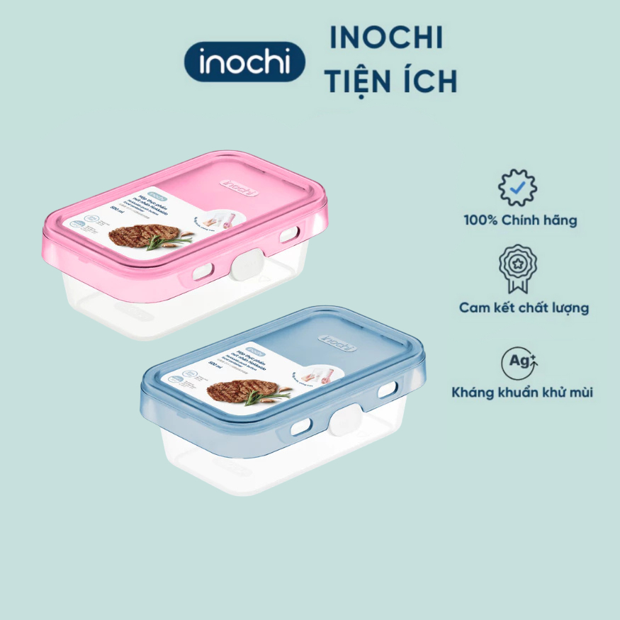 [MỚI VỀ] Hộp thực phẩm nút nhấn Inochi size 500ml và 1000ml nhựa an toàn