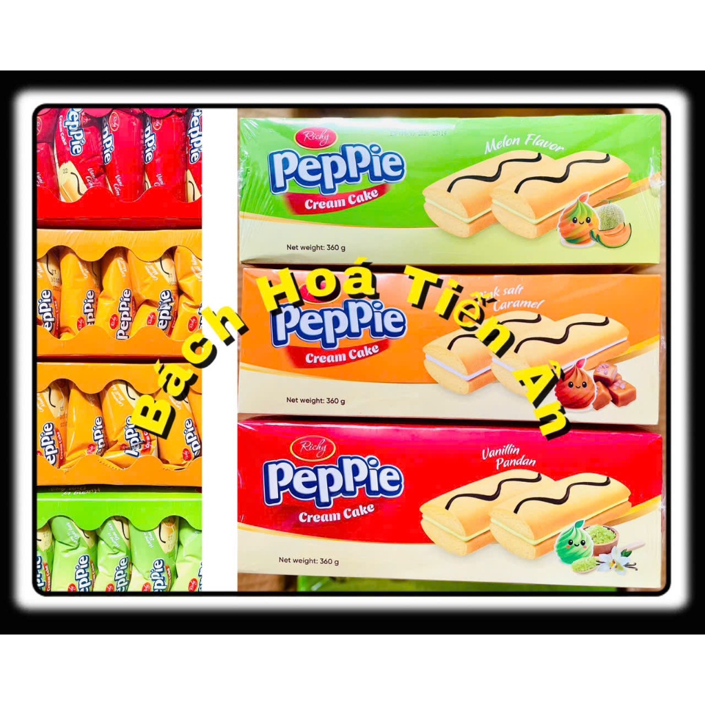 Bánh phủ socola trắng nhân marshmallow Peppie Richy khay 360g | Shopee ...