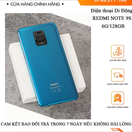 Điện thoại Redmi Note 9s Ram 6G bộ nhớ 128GB máy cũ zin đẹp 99 full chức năng tặng kèm 1 ốp lưng
