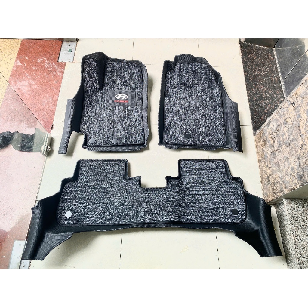 Thảm lót sàn NHỰA 5D TRÀN VIỀN xe Hyundai I10 2022, 2023, 2024, 2025 Thảm nhựa TPE 5D đúc nguyên khối theo xe- 2 hàng