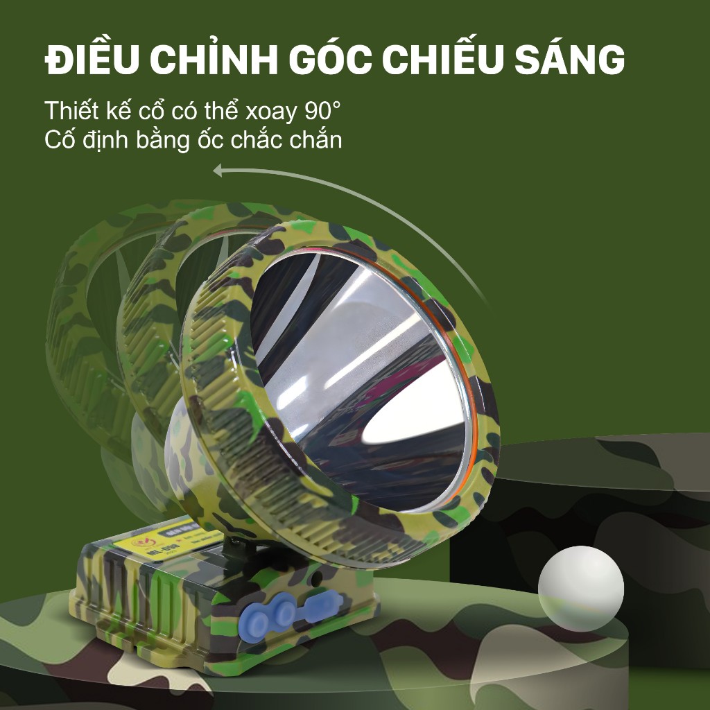 Đèn LED đội đầu D98 Mỹ Linh -1W, loại 1 bóng hoạt động bằng pin, kèm sạc và dây đeo đầu