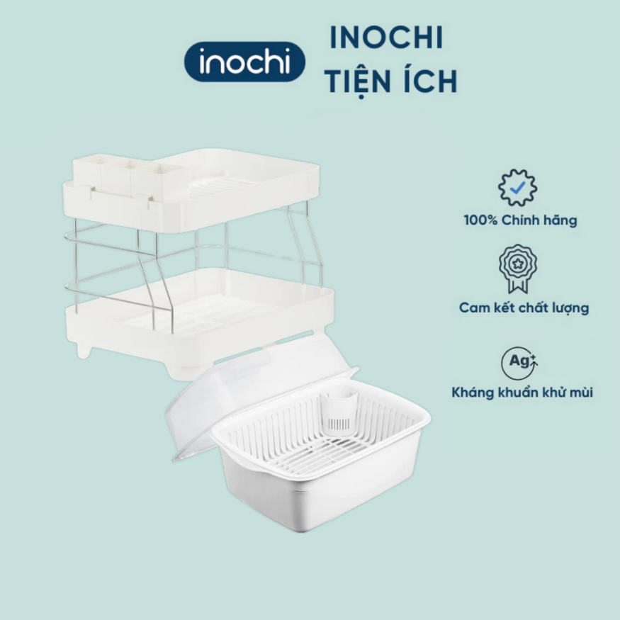 Kệ chén bát có nắp và kệ chén bát 2 tầng đa năng - INOCHI (tiêu chuẩn Nhật Bản)