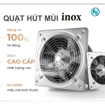 Quạt hút mùi inox, Quạt thông gió vuông FD150 - FD300 quạt hút mùi nhà vệ sinh phòng bếp , điều chỉnh được tốc