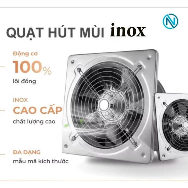 Quạt hút mùi inox, Quạt thông gió vuông FD150 - FD300 quạt hút mùi nhà vệ sinh phòng bếp , điều chỉnh được tốc