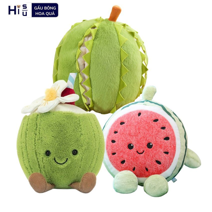 Gấu Bông Trái Cây Mặt Vui Vẻ, Thú Nhồi Bông Hoa Quả Dưa Hấu,Cam,Dâu Tây,Dứa Làm Quà Tặng Cho Bé