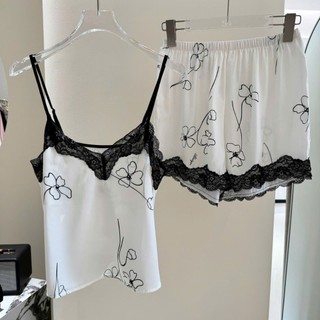 B126 Bộ Lụa Ngủ 2 Dây Kèm Đệm Chất Lụa Latin Mềm Mại Phương Linh Underwear