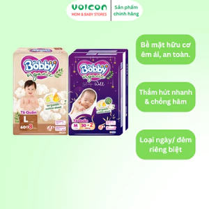 Tã Bobby Organic ban ngày & ban đêm – Bề mặt hữu cơ, êm ái & thấm hút tối ưu