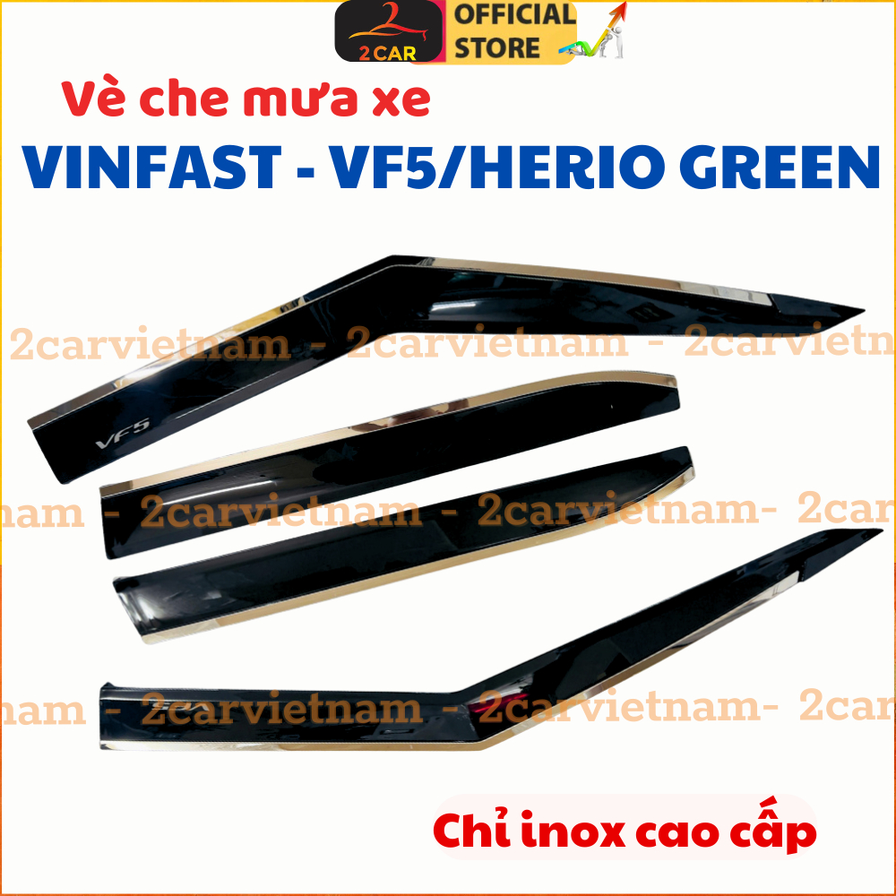 Vè che mưa xe Vinfast VF5  / Herio Green - Hàng Nhựa Thái dày cao cấp