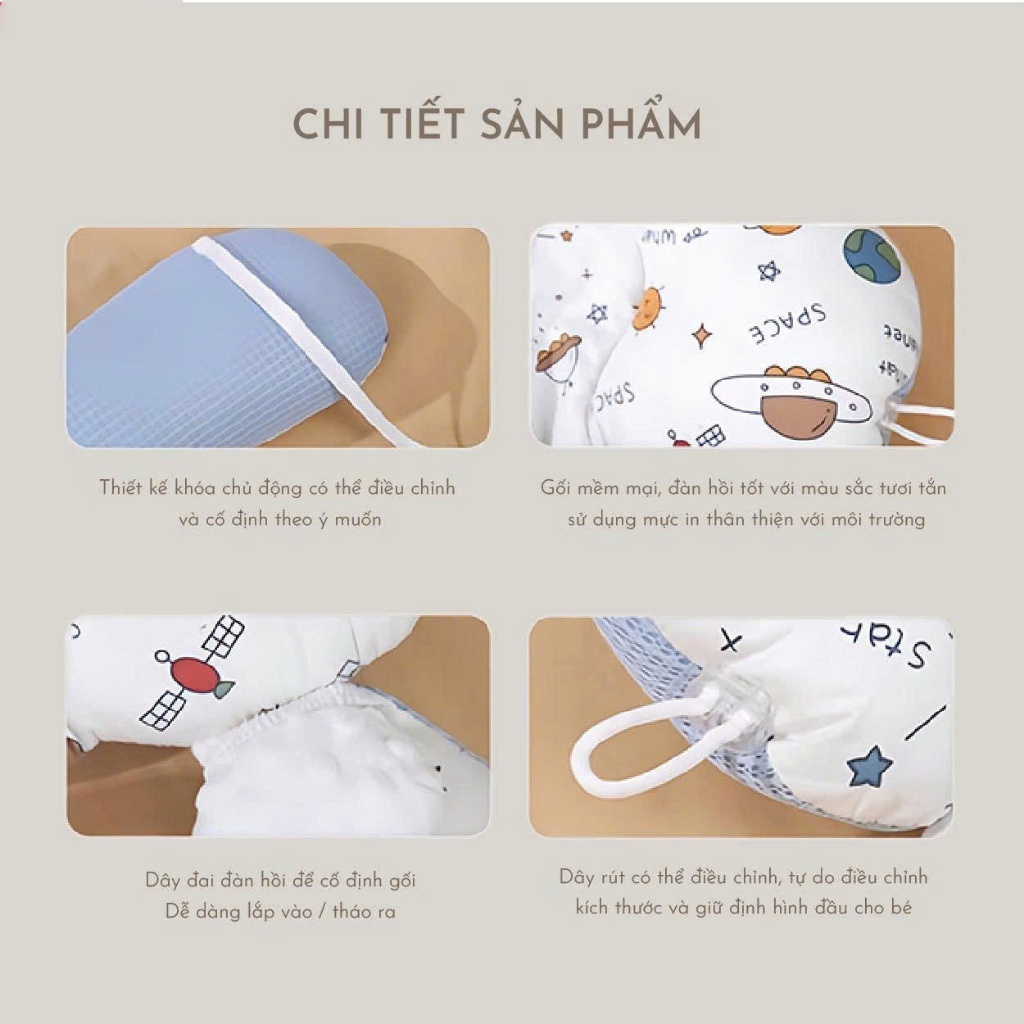 Gối silicon cho bé sơ sinh đa năng, chống bẹp đầu, định hình đầu, chất liệu êm ái, thoáng mát MB07