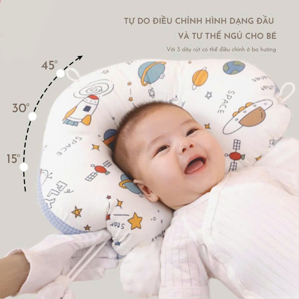 Gối silicon cho bé sơ sinh đa năng, chống bẹp đầu, định hình đầu, chất liệu êm ái, thoáng mát MB07