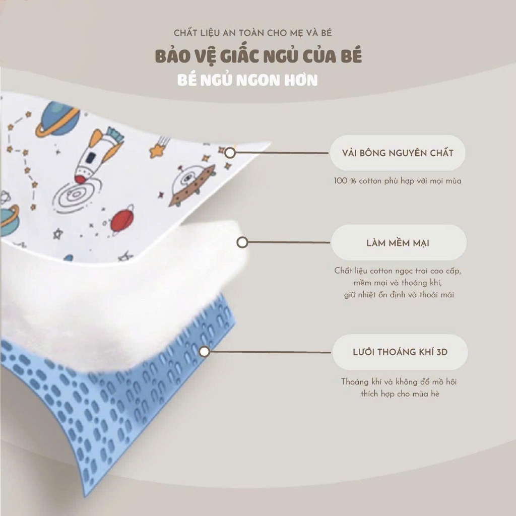 Gối silicon cho bé sơ sinh đa năng, chống bẹp đầu, định hình đầu, chất liệu êm ái, thoáng mát MB07