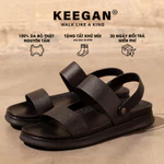 [Bản Hack Chiều Cao] Keegan HanGil (한길) – Sandal Da Bò Unisex 2 Quai Chéo Phong Cách Hàn Quốc | Đi Học Đi Làm Hằng Ngày — ảnh 1