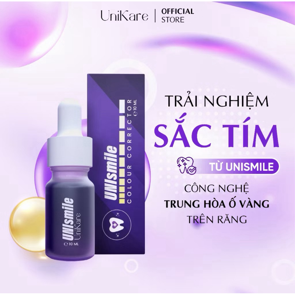 Serum Trắng Răng Unismile, Hỗ Trợ Cải Thiện Vết Ố Vàng Răng, Làm Sạch Mảng Bám Trên Răng Unikare 10ml