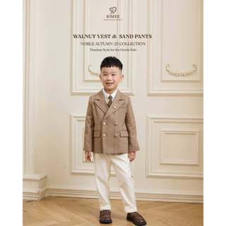 Set Vest Màu Nâu Cho Bé Trai KIMEE KIDS Dự Tiệc Sinh Nhật, Chất Liệu Thoải Mái, Từ 1-10 Tuổi Được Thiết Kế Bởi Kimee