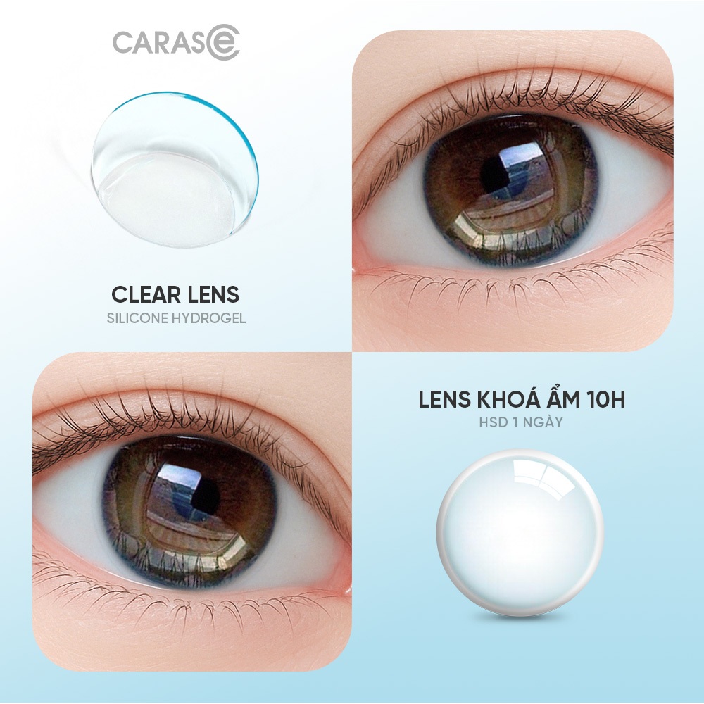 [1 chiếc] Kính áp tròng khoá ẩm 1 Ngày Trong Suốt, lens cận CLEAR