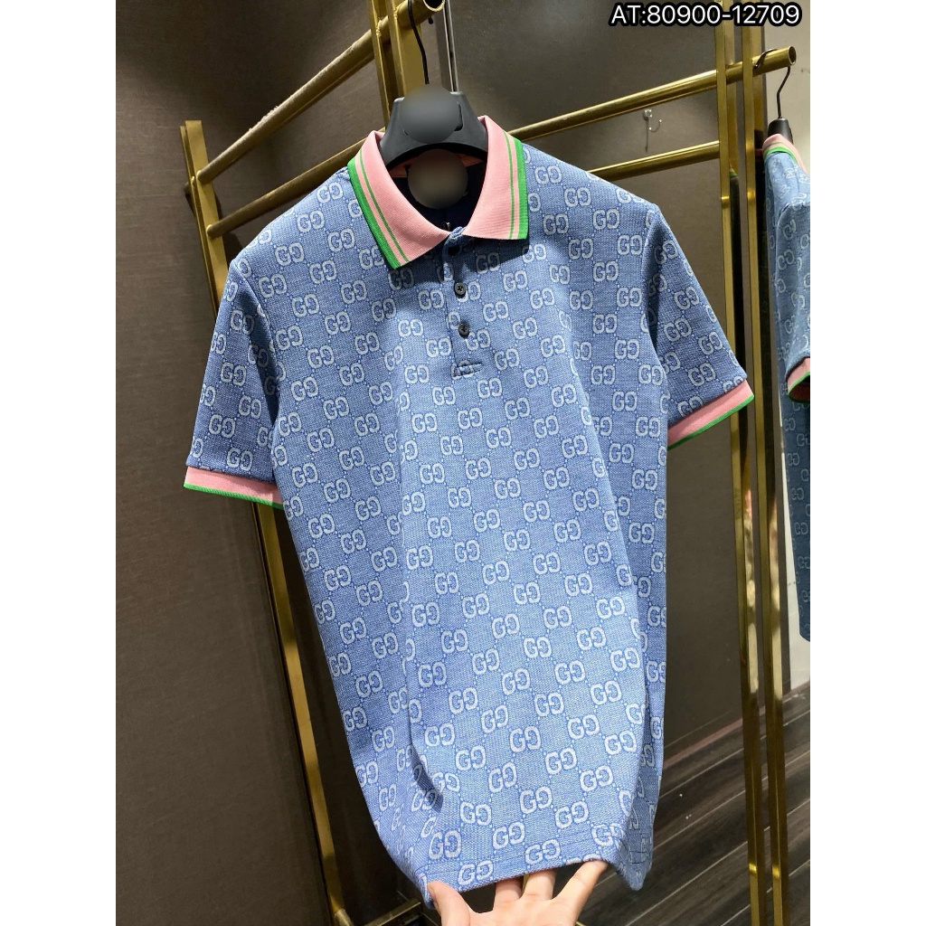 ÁO polo nam cổ tròn họa tiết tay ngắn phong cách trẻ trung chuẩn from