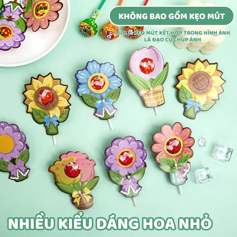 Thẻ cắm kẹo mút hình dễ thương – Giấy bọc kẹo dùng cho tiệc sinh nhật, đám cưới, sự kiện